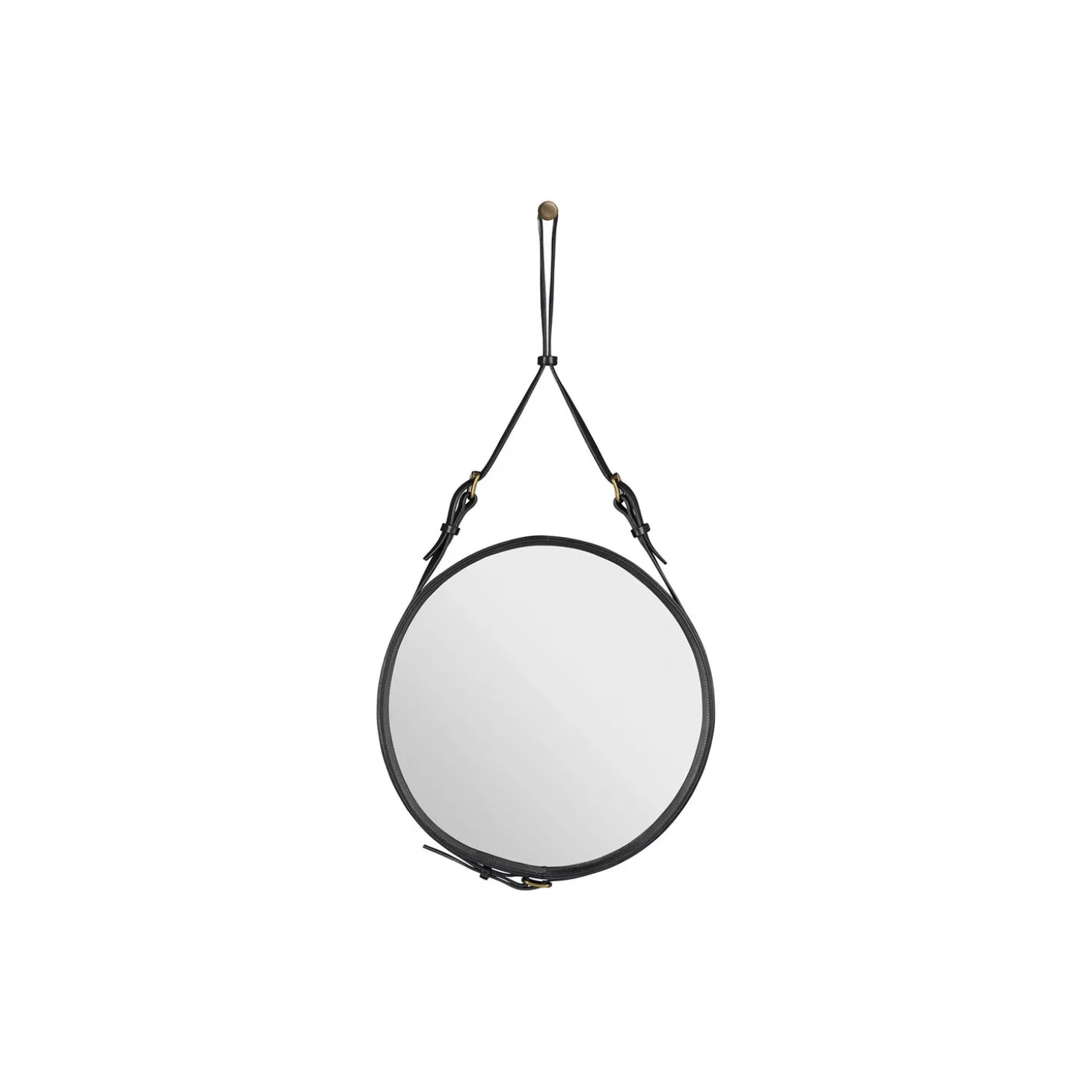 Adnet Circular Wall Mirror, black