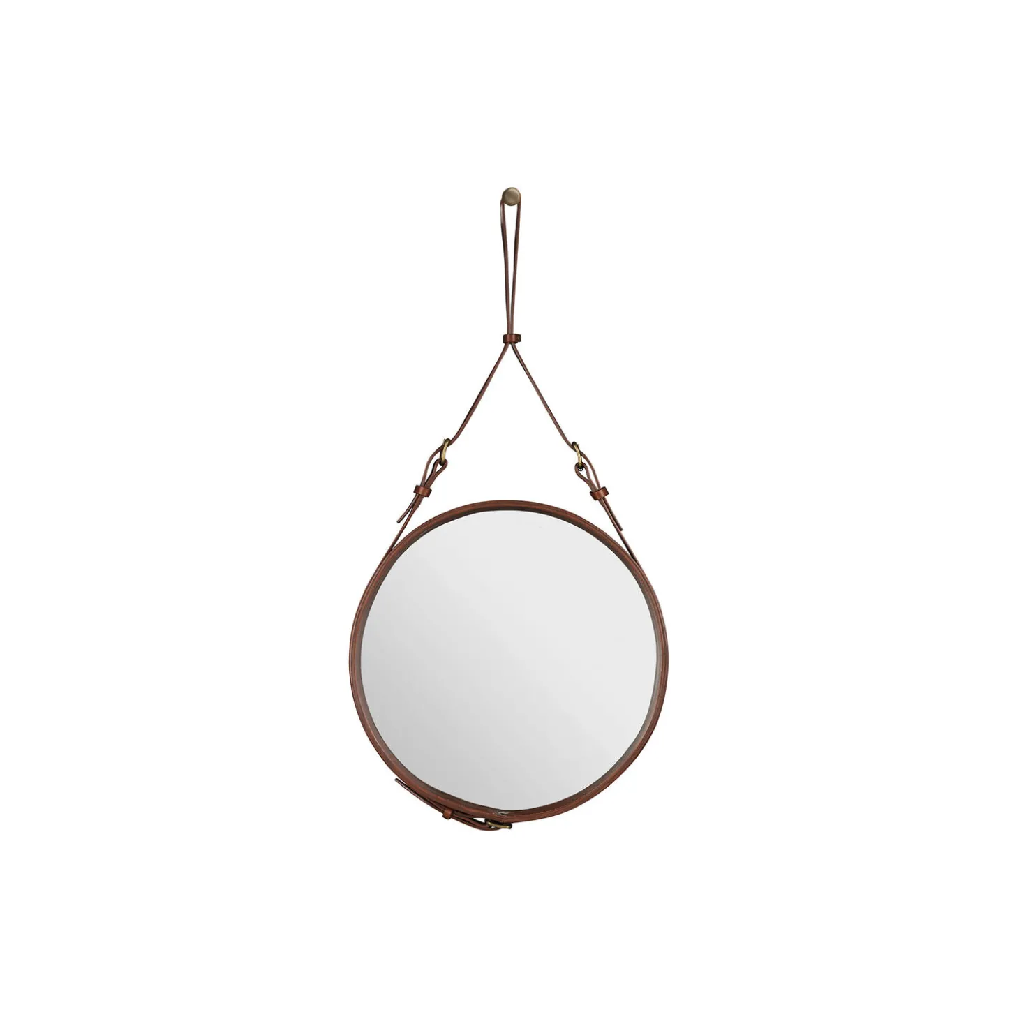 Adnet Circular Wall Mirror, tan