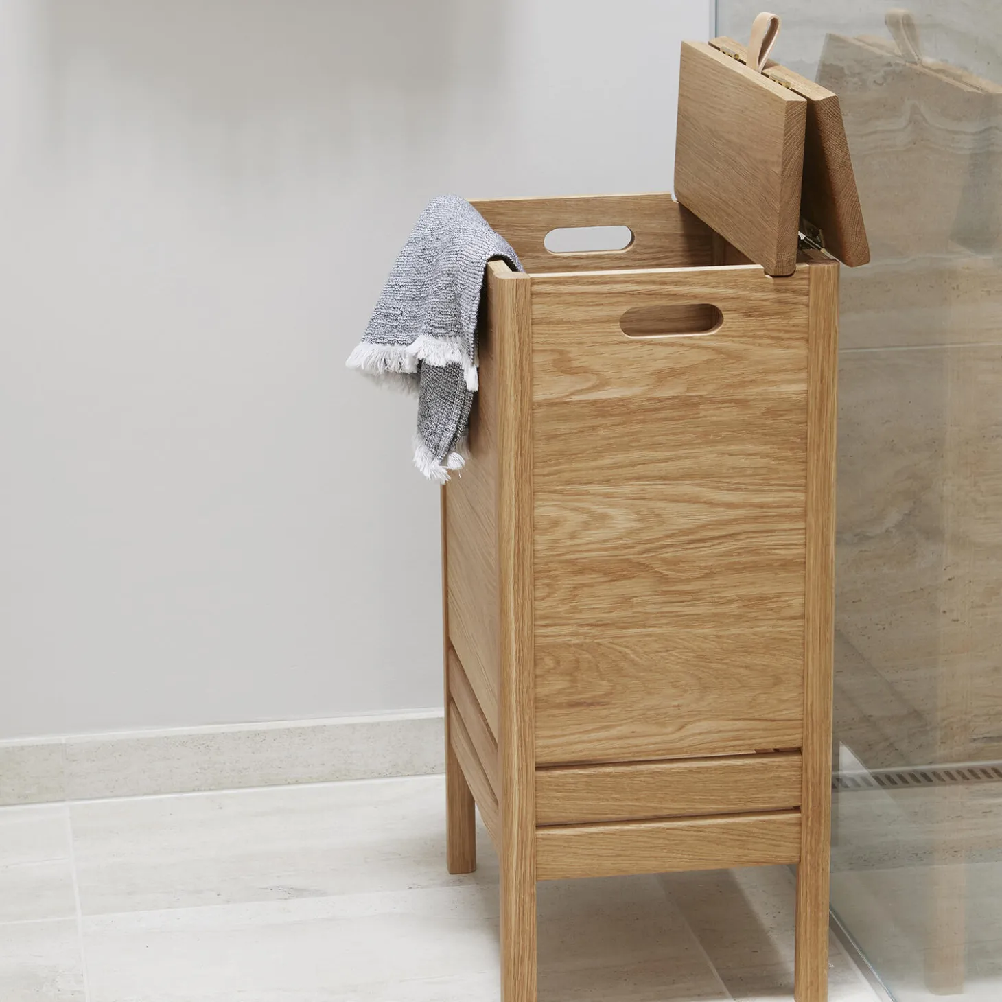 A Line Laundry Box, oiled oak