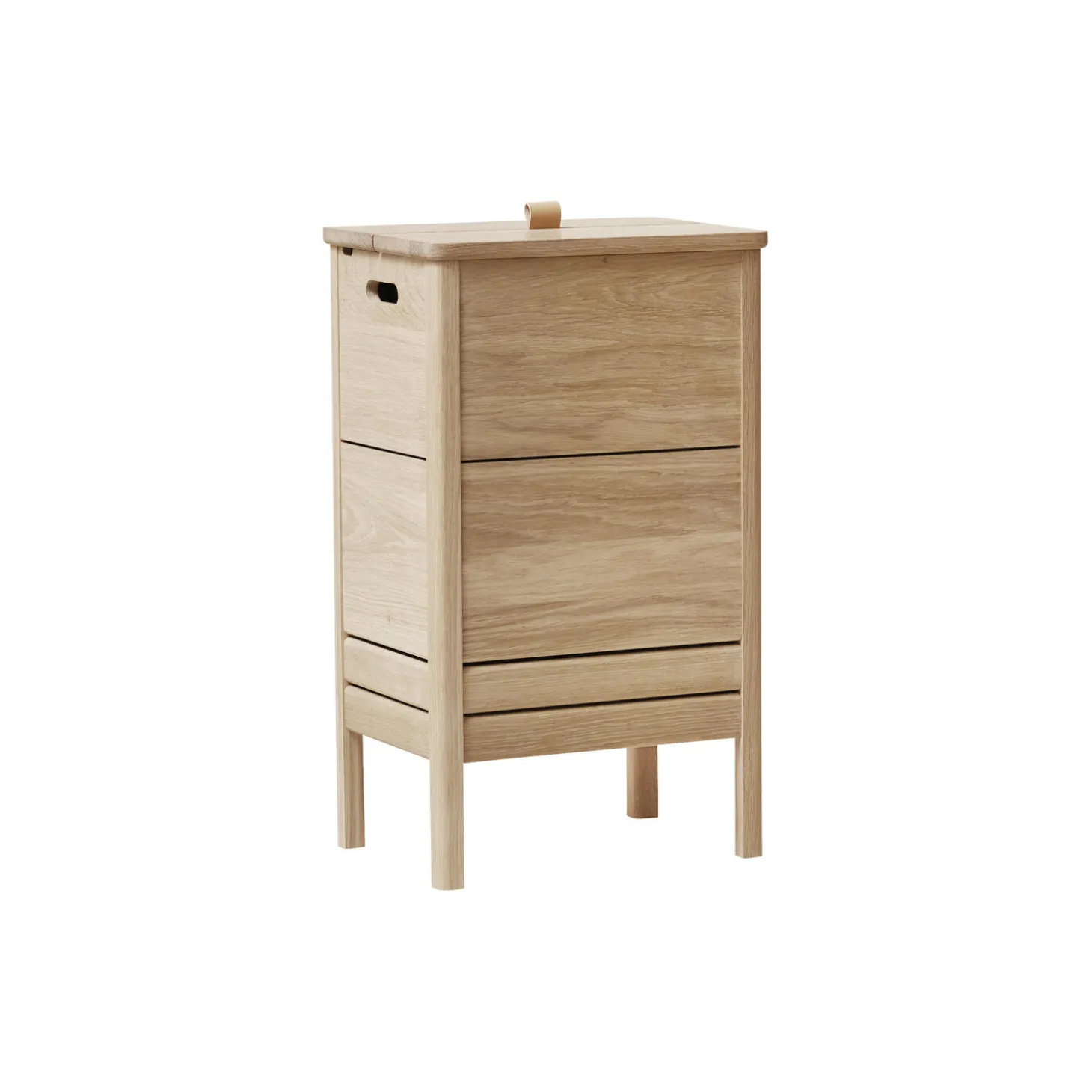 A Line Laundry Box, white oiled oak