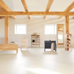 A Line Laundry Box, white oiled oak