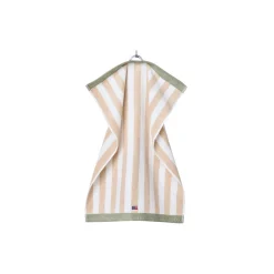 Block Striped Towel, moonbeam/white/vintage green