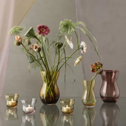 Calabas duo vase, burgundy/amber