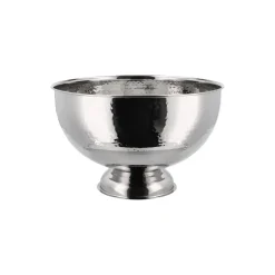Champagnebowle, hamret blank stål