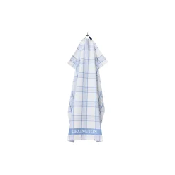 Checked Organic Cotton Terry Kitchen Towel, white/blue