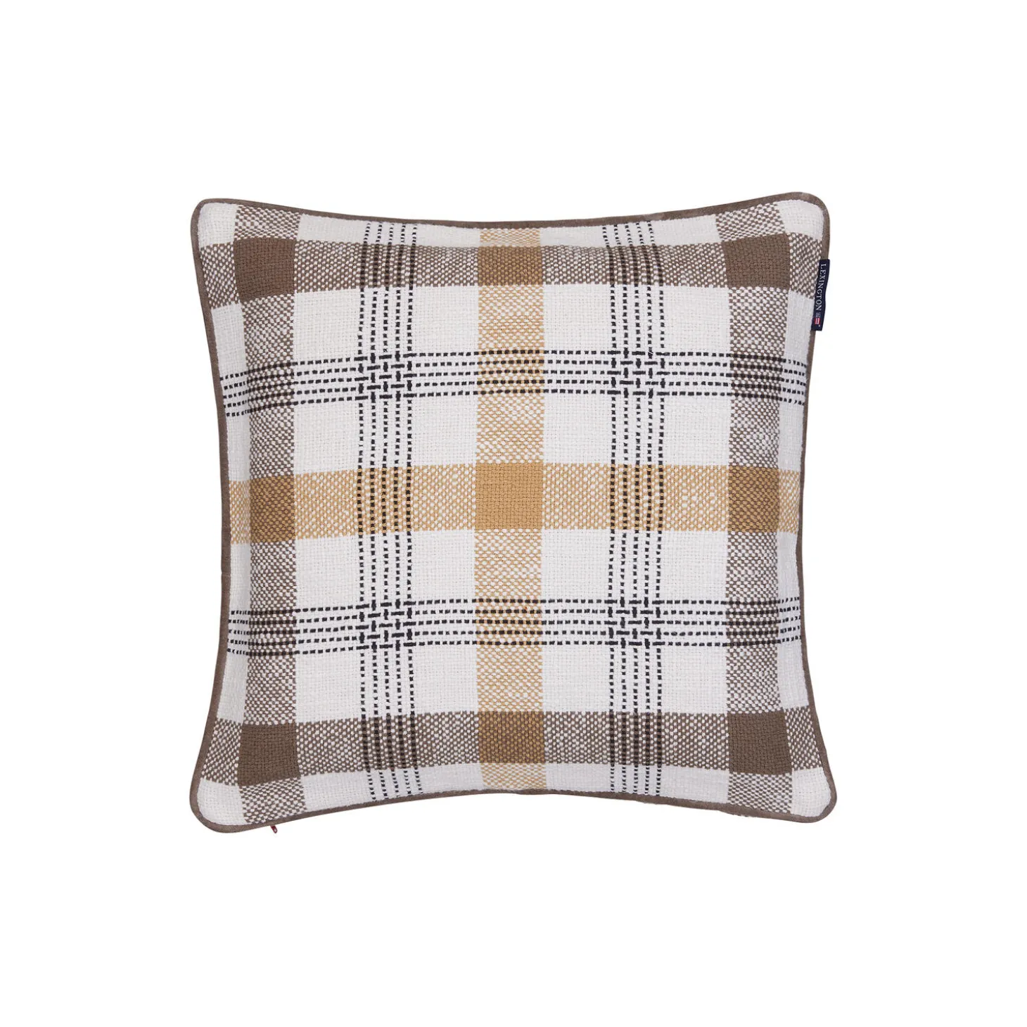 Checked Pillow Cover, olive/oat