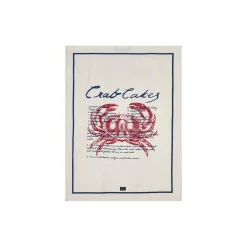 Crab Cakes-viskestykke i økologisk bomuldstwill, white/blue