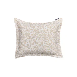 Flowers Cotton Sateen Pillowcase, white/beige