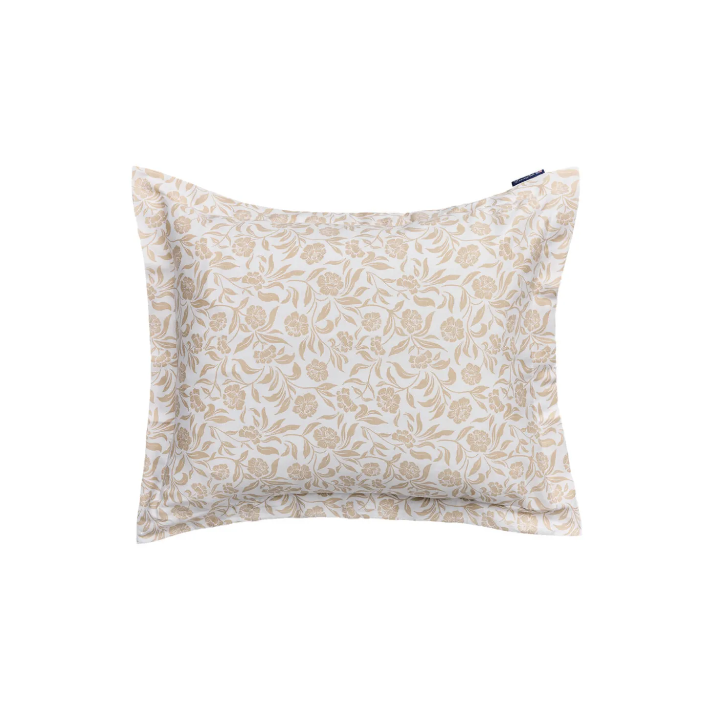 Flowers Cotton Sateen Pillowcase, white/beige