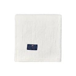 Flowers Jacquard Organic Cotton Bedspread, white
