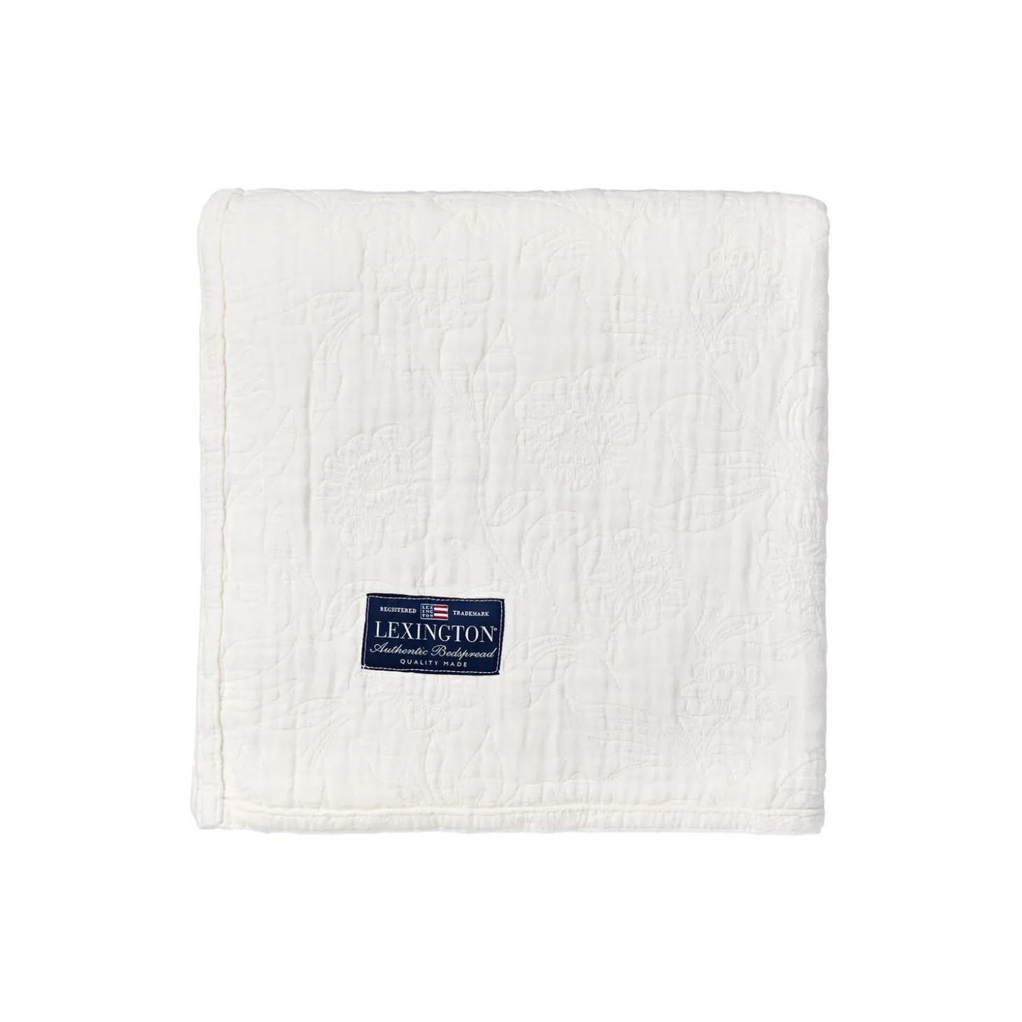Flowers Jacquard Organic Cotton Bedspread, white