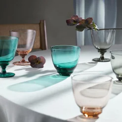 Flow glas på fod, champagne