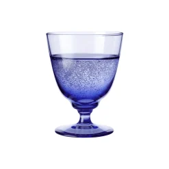 Flow glas på fod, mørk blå