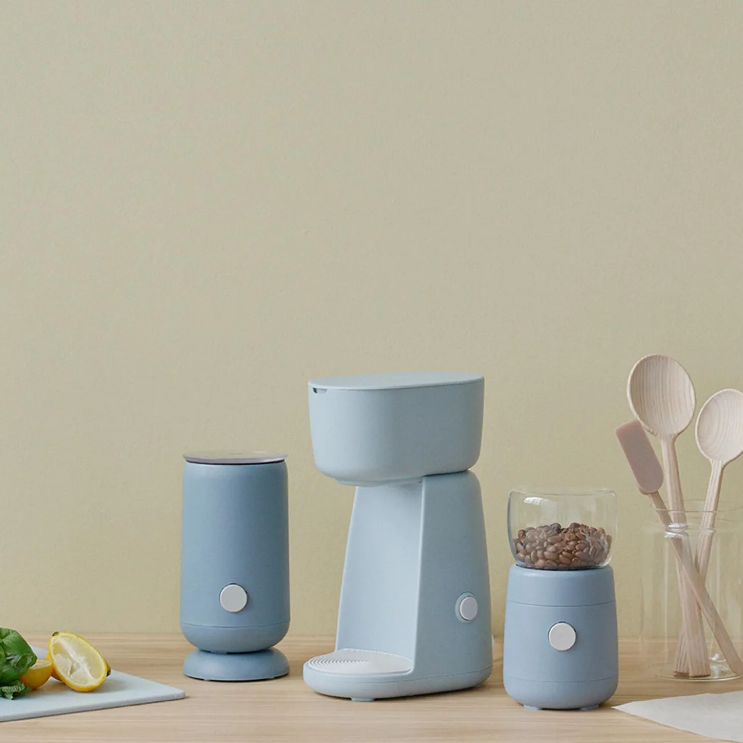 FOODIE single cup kaffemaskine, light blue
