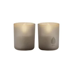 Glass Candle 2-pack, sandstone