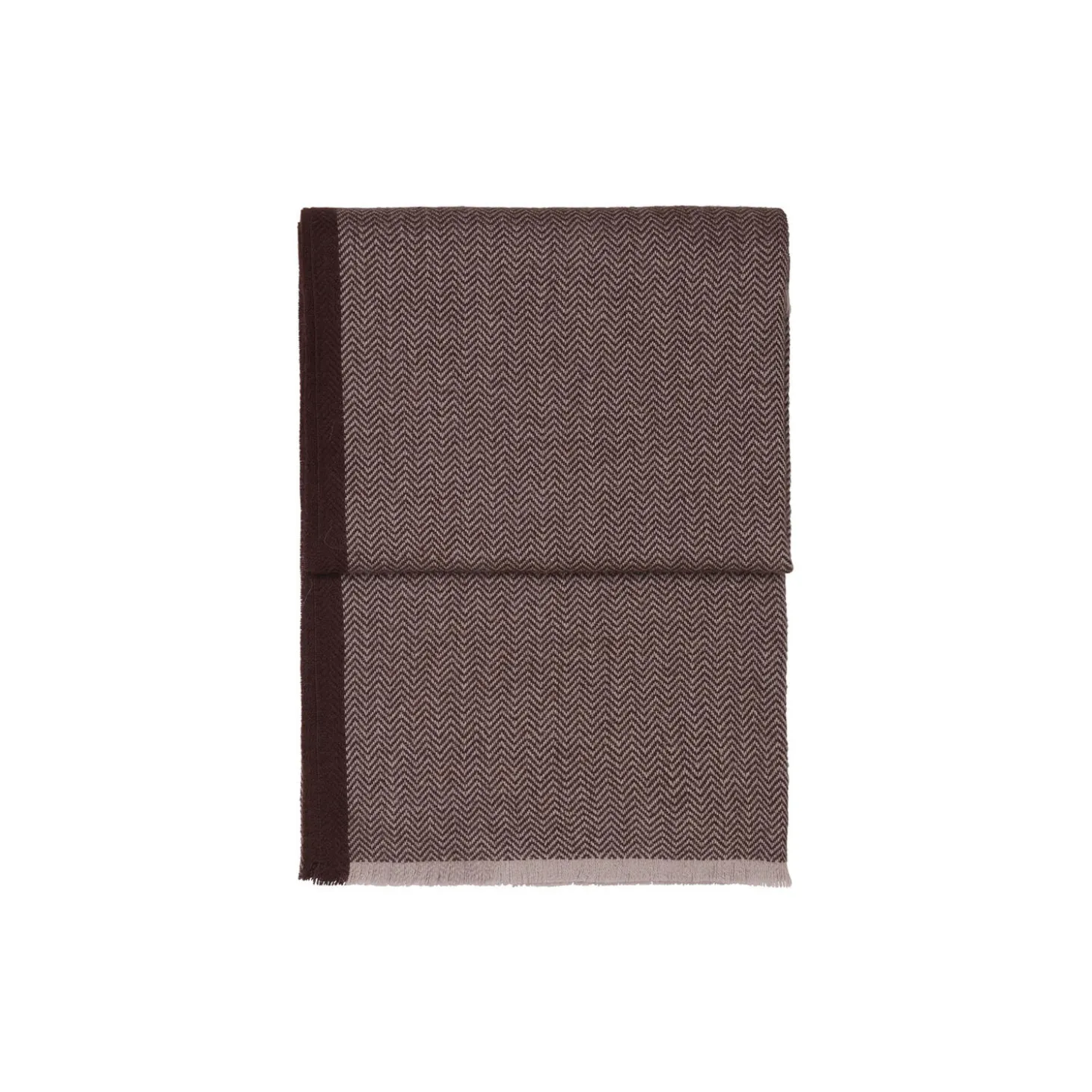 Herringbone plaid, chocolate/beige