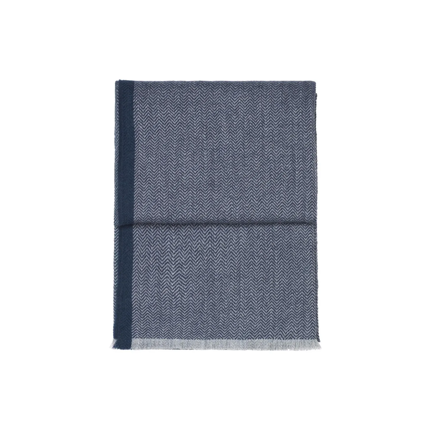 Herringbone plaid, dark blue/grey