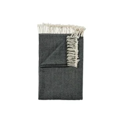 HERRINGBONE Throw, dark grey/white