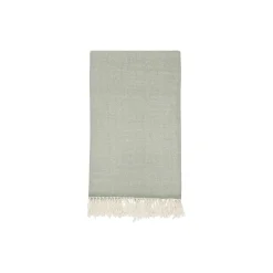 HERRINGBONE Throw, dusty green/white