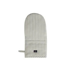 Icons Herringbone Striped Mitten, sage green/white