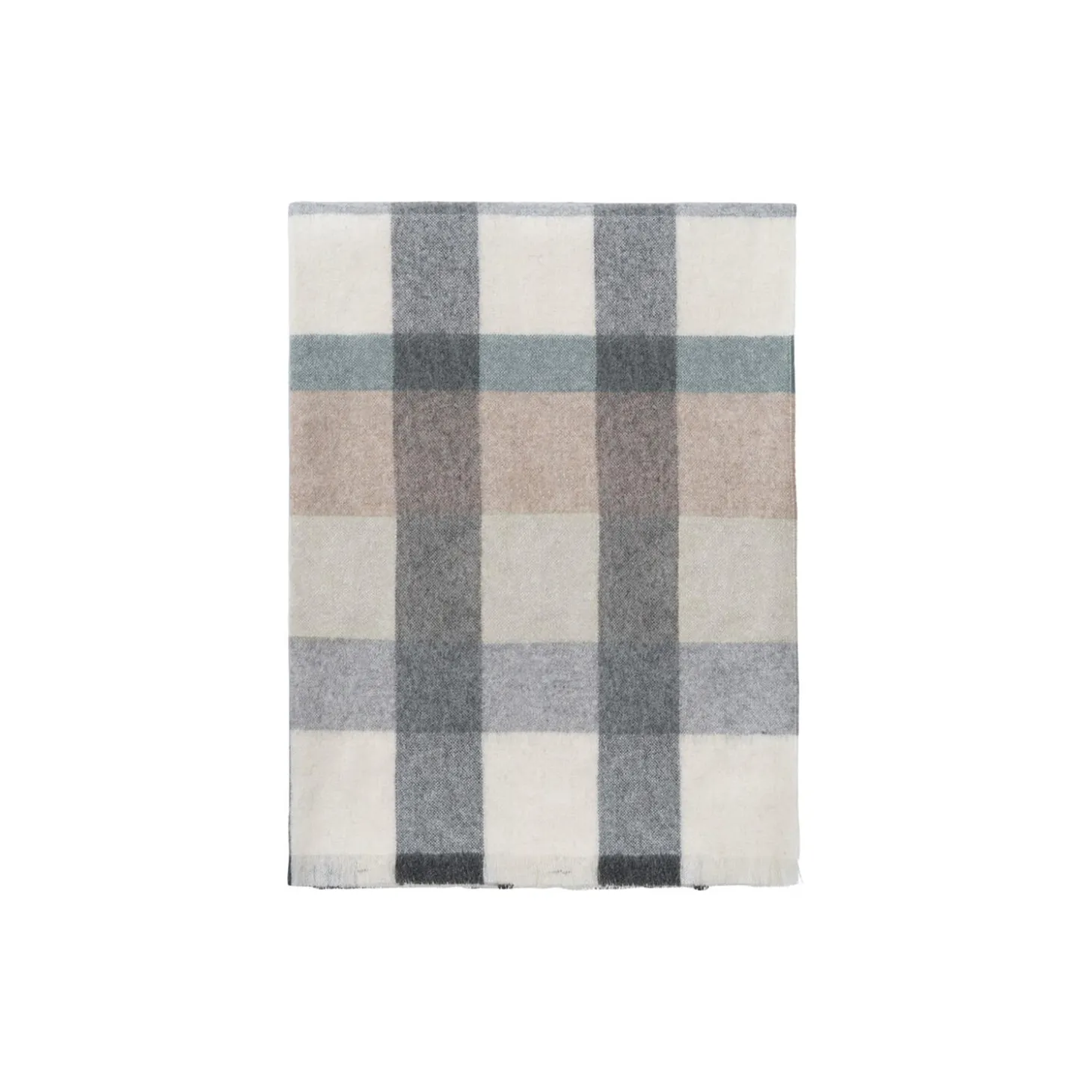 Intersection plaid, green/white/grey