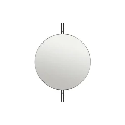 IOI Wall Mirror, black semi matt/brass sphere