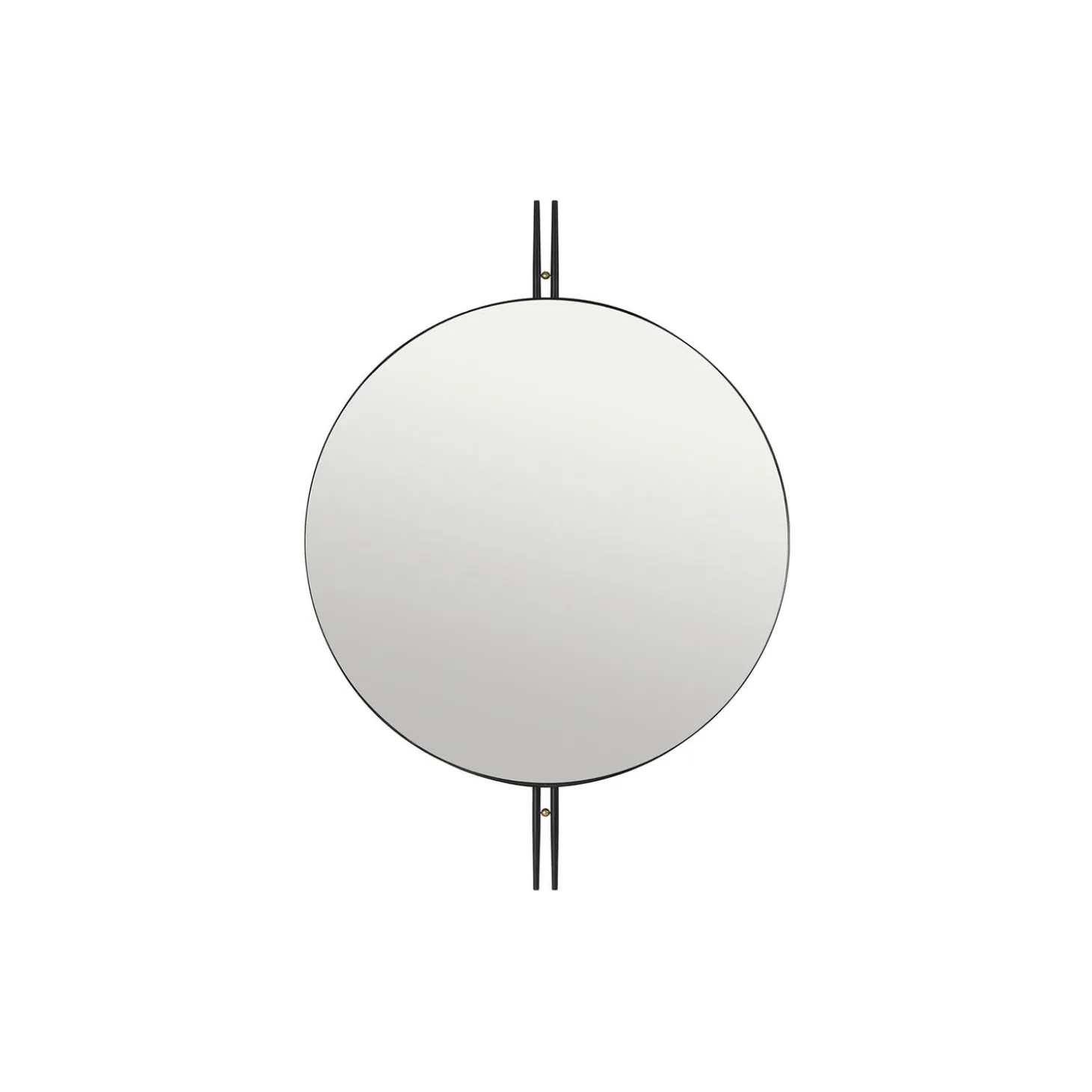 IOI Wall Mirror, black semi matt/brass sphere
