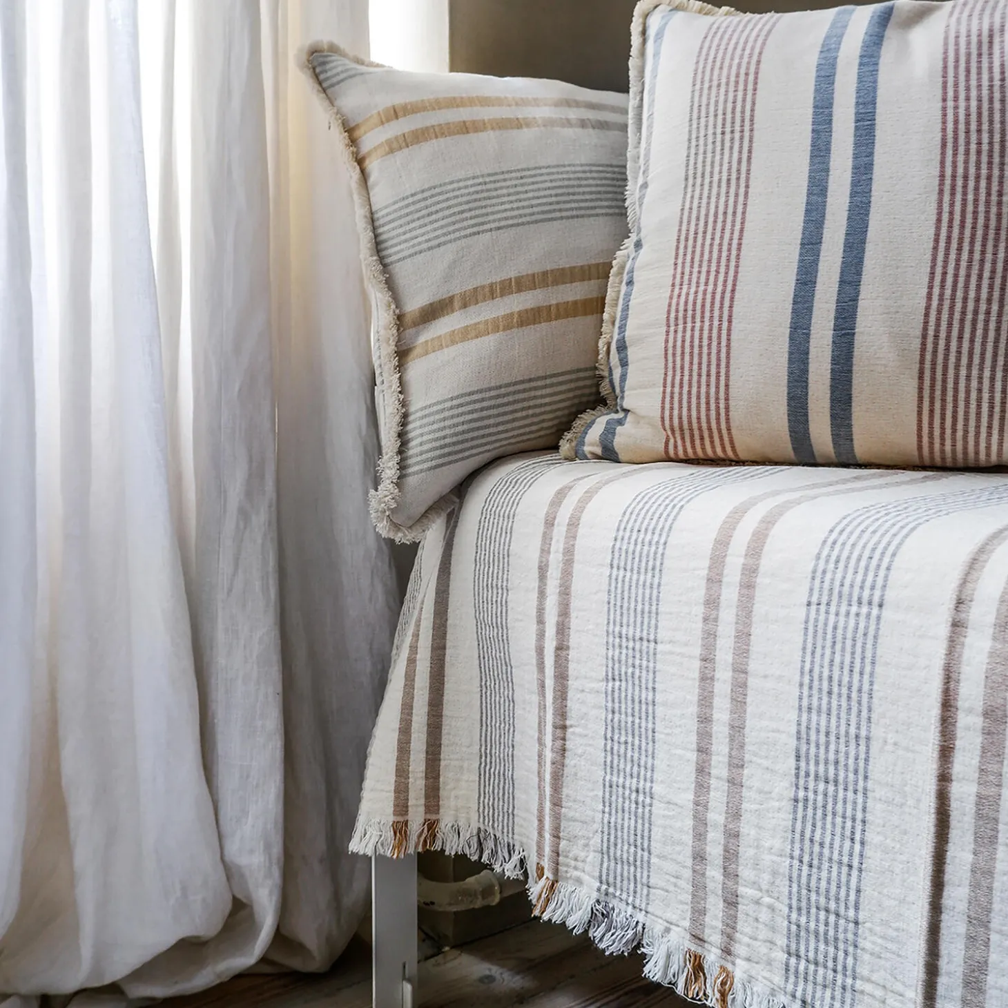 Iris plaid, blue/rusty red