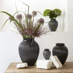 Knabstrup vase ripple, black