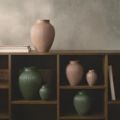 Knabstrup vase ripple, mat celadon green