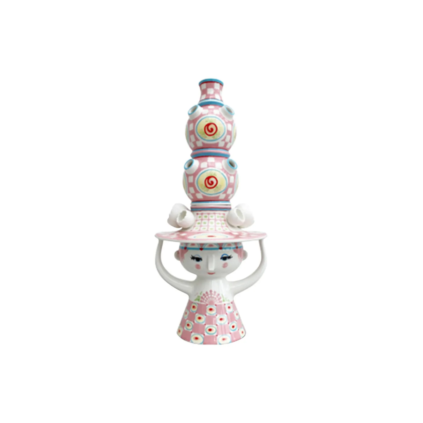 Lady with hat Vase, pink