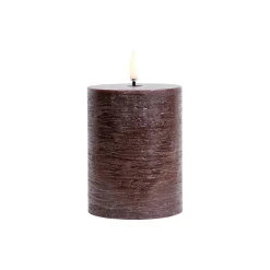 LED Pillar Candle 10 cm, brown