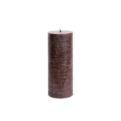 LED Pillar Candle 20 cm, brown