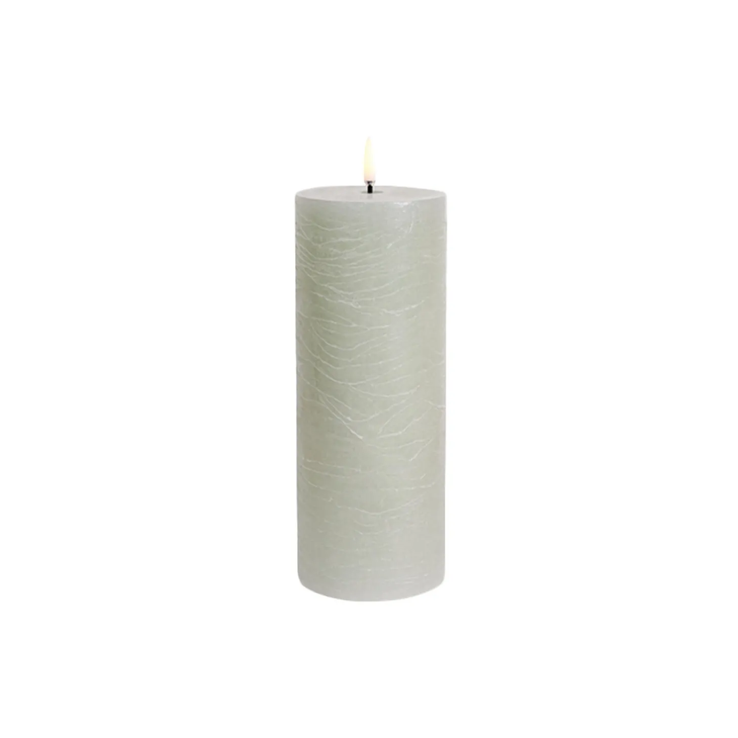 LED Pillar Candle 20 cm, dusty green