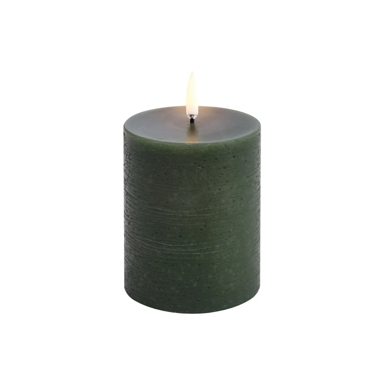 LED Pillar Candle 10 cm, pine green