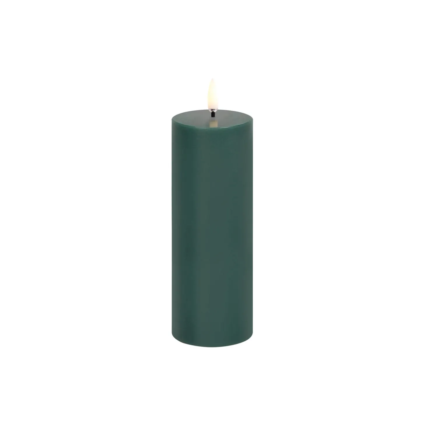 LED pillar candle, pine green