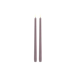 LED Slim Taper Candle 32 cm 2 pcs, light lavender