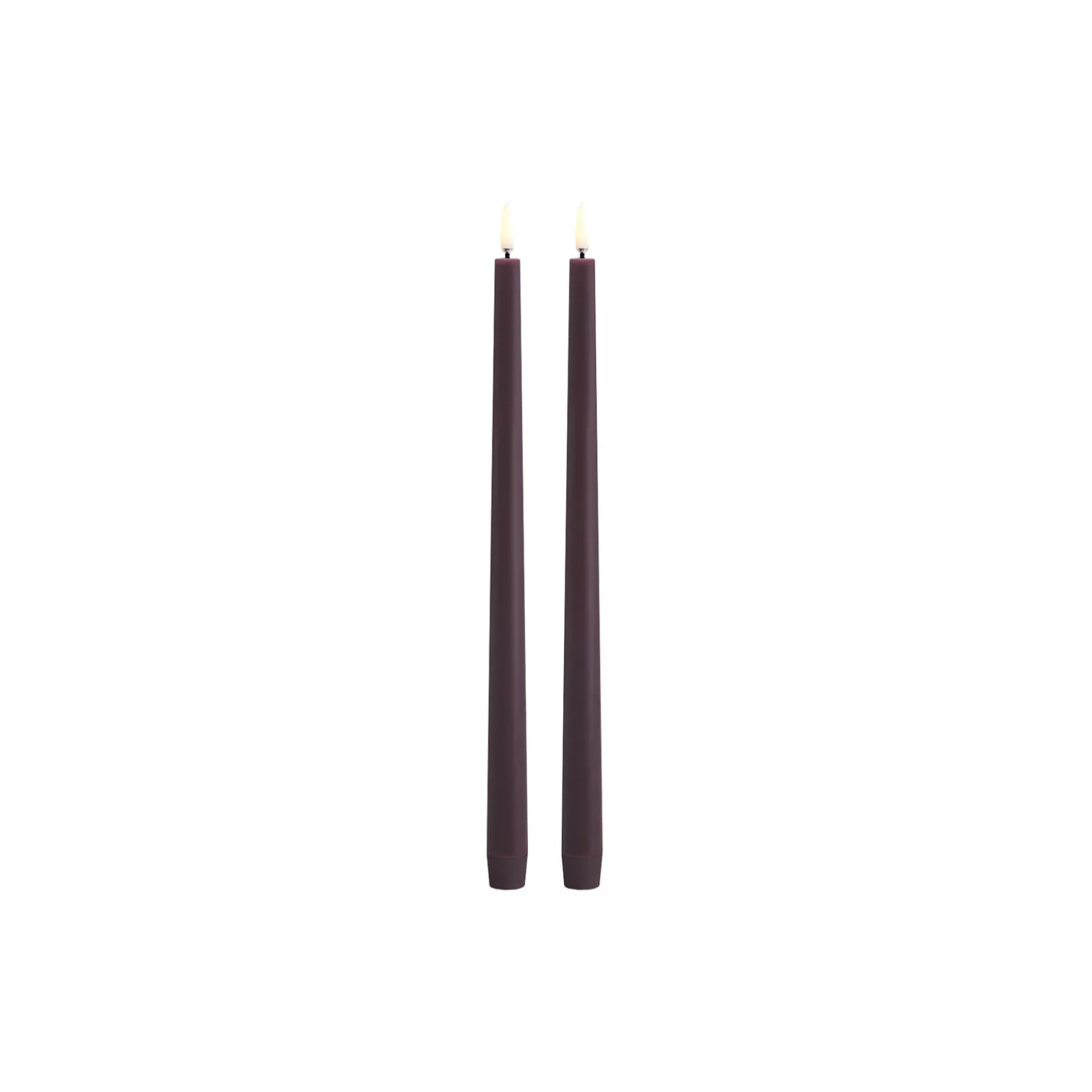 LED Slim Taper Candle 32 cm 2 pcs, plum