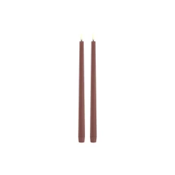 LED Slim Taper Candle 32 cm 2 pcs, terracotta