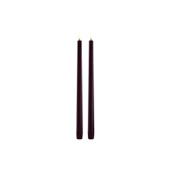 LED slim taper candle 2-pack, wine red