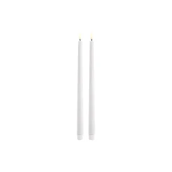 LED Slim Taper Candle 2 stk., nordic white