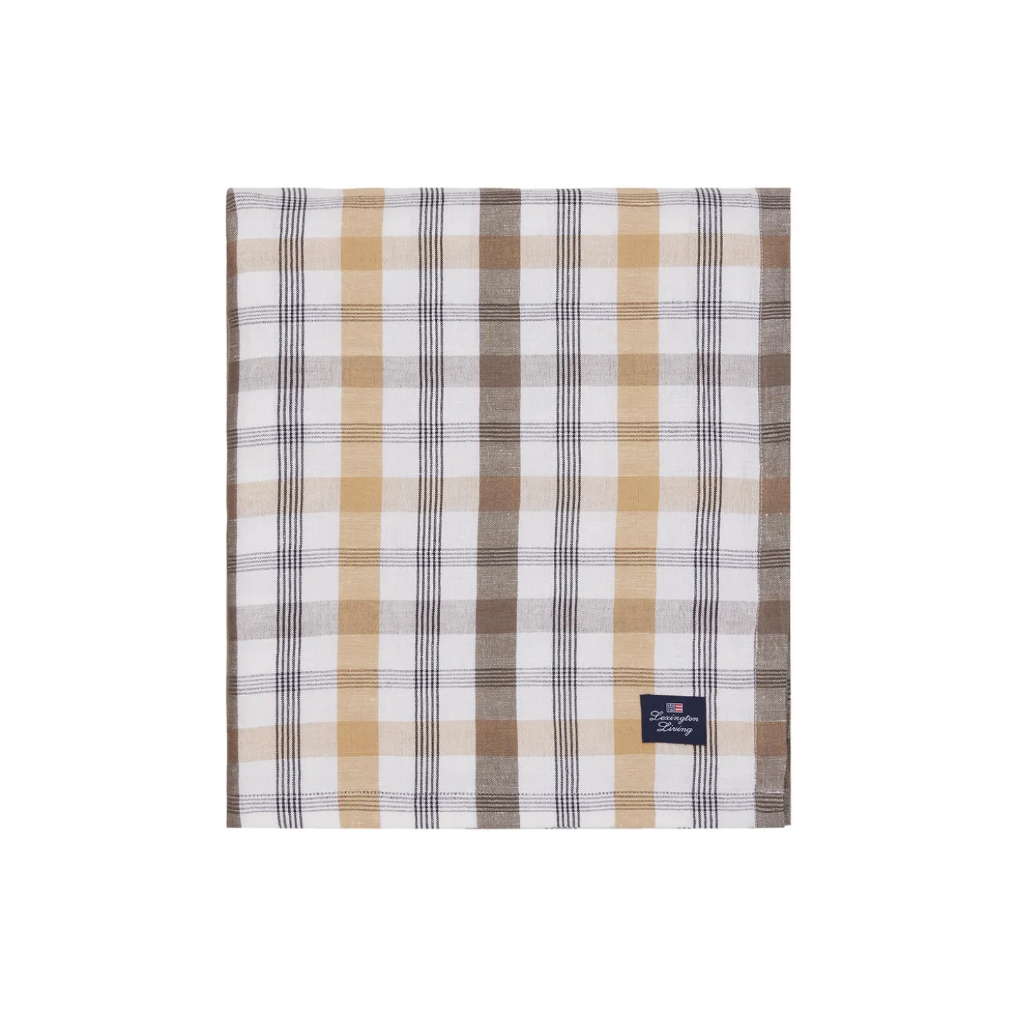 Linen/Cotton Tablecloth, olive/white/stone