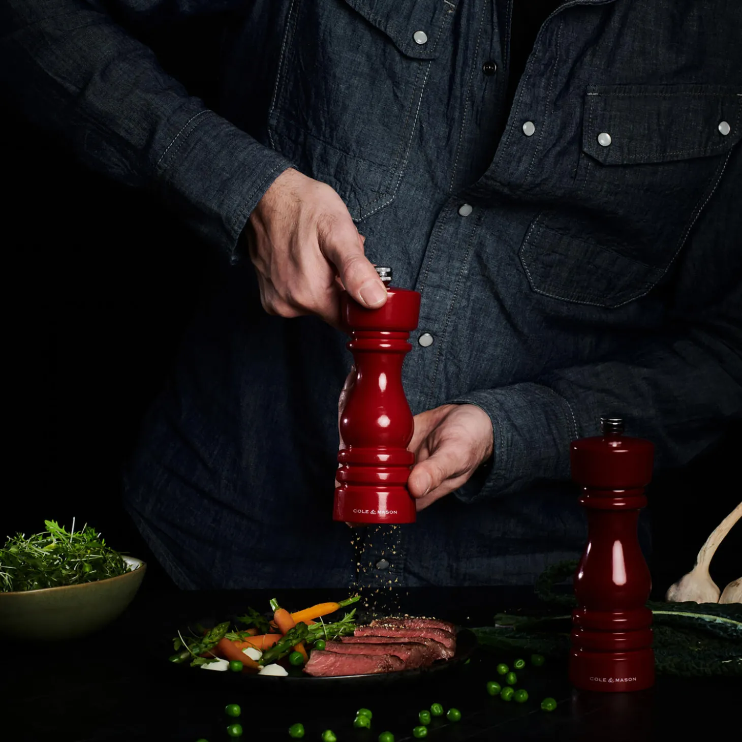 London Salt and pepper set, rød