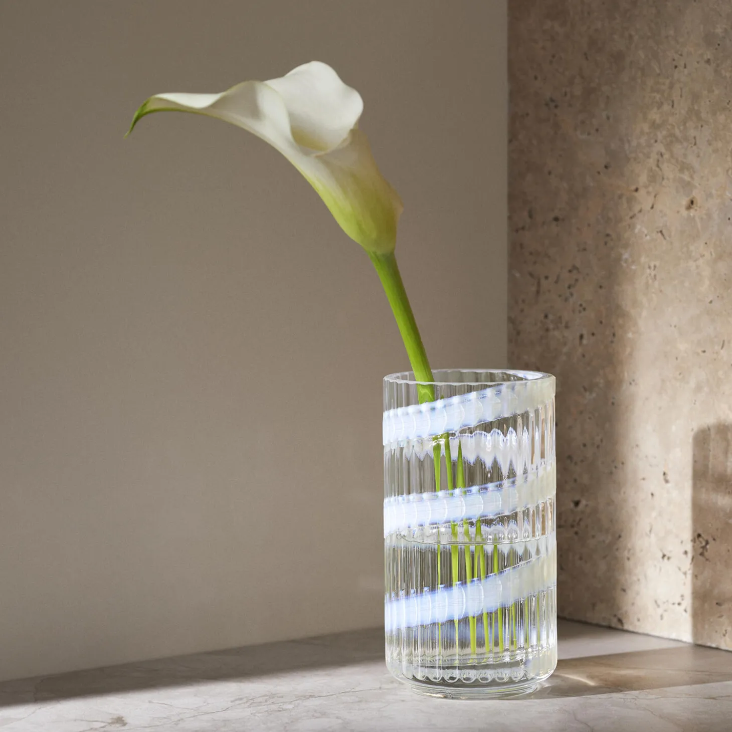 Lyngby Vase, swirl hvid