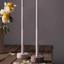 Marble base Candleholder, white
