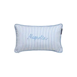 Organic Cotton Oxford Striped Cushion Cover, blue/white