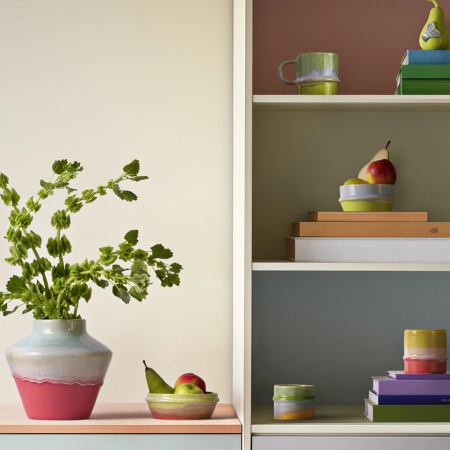 Poppery krus, apple green/mint/yellow