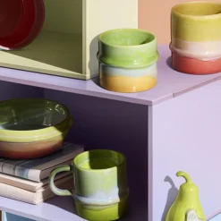 Poppery Krus med hank, apple green/mint