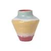 Poppery vase, pink/mint/gul