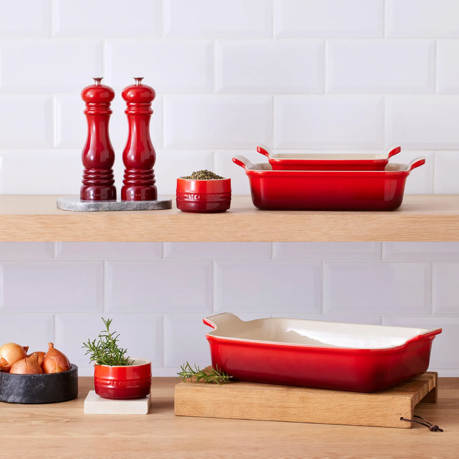 Ramekin stabelbar, cerise